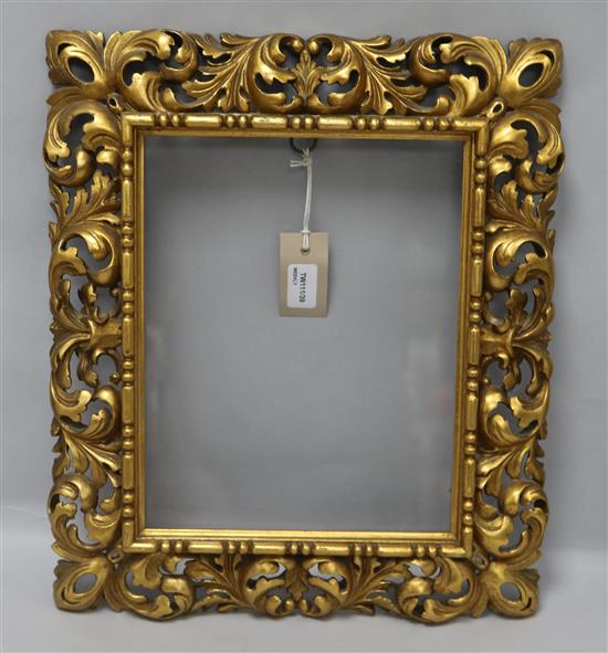 A 19th century Florentine carved giltwood frame, 42 x 36cm